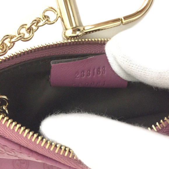 GUCCI Micro Shima GG Logo Pink Leather Coin Purse Wallet /R4607 - Picture 8 of 8